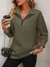 Frauen zip-pullover mit entspannter passform – lockerer layering-basic