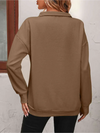 Frauen zip-pullover mit entspannter passform – lockerer layering-basic