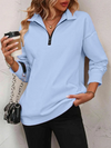 Frauen zip-pullover mit entspannter passform – lockerer layering-basic