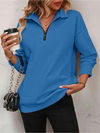 Frauen zip-pullover mit entspannter passform – lockerer layering-basic