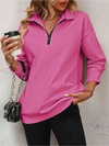 Frauen zip-pullover mit entspannter passform – lockerer layering-basic