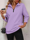 Frauen zip-pullover mit entspannter passform – lockerer layering-basic