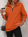Frauen zip-pullover mit entspannter passform – lockerer layering-basic