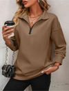 Frauen zip-pullover mit entspannter passform – lockerer layering-basic