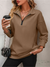 Frauen zip-pullover mit entspannter passform – lockerer layering-basic