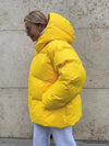 Winterjacke mit abnehmbarer kapuze – warme winddichte damenjacke im oversized design aus baum