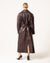 trenchcoat – bordeauxfarbener damenmantel mit gürtel