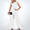 Damen jumpsuit - stilvolle chiffonbekleidung mit eleganten cut-out-details