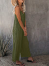 Elegante schwarze damen-jumpsuit mit weitem bein und spaghetti-träger