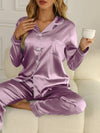 2-teilige satin-pyjama kombination - elegante damen schlafmode