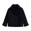 Damen bikermantel mit pelzkragen – warme winterjacke mit details