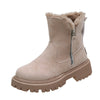 Warme damen stiefeletten – winterstiefel mit plüschfutter, reissverschluss und rutschfester sohle