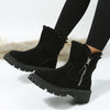 Warme damen stiefeletten – winterstiefel mit plüschfutter, reissverschluss und rutschfester sohle