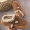 Wärmi Pantoffle - Dame-Hueschue mit Sherpa-Fütterig und Riemedetail
