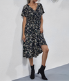 Florales knie-langes kleid - elegante midi-bekleidung für frauen