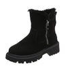 Warme damen stiefeletten – winterstiefel mit plüschfutter, reissverschluss und rutschfester sohle