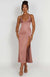 Schicke midi-kleid - elegante damen abendrobe mit seitlichem schlitz