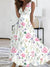 Floral maxi-kleid - elegantes v-ausschnitt blümchenkleid für damen