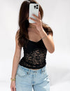 Cora spitze top schwarz - elegante damen spitztop