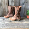 Schicke braune Stiefeletten aus Kunst für Damen