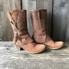 Schicke braune Stiefeletten aus Kunst für Damen
