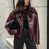 Damen-jacke mit revers und reissverschluss – lässiges design mit langen ärmeln