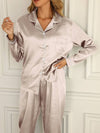 2-teilige satin-pyjama kombination - elegante damen schlafmode