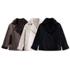 Damen bikermantel mit pelzkragen – warme winterjacke mit details