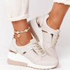 Damen freizeit sneaker - stylische atmungsaktive sneakers mit keilabsatz