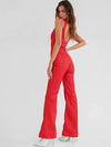 Rückenfreies jumpsuit - stylische denim outfit