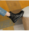 Ankle Boots – stilvolle braune Damen Ankle Boots aus Kunst mit Schnallen-Detail