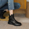Ankle Boots – stilvolle braune Damen Ankle Boots aus Kunst mit Schnallen-Detail