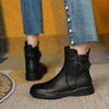 Ankle Boots – stilvolle braune Damen Ankle Boots aus Kunst mit Schnallen-Detail
