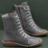 Damen Stiefeletten aus Kunst – trendige Schnür-Winterschuhe