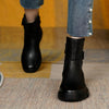 Ankle Boots – stilvolle braune Damen Ankle Boots aus Kunst mit Schnallen-Detail