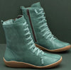 Damen Stiefeletten aus Kunst – trendige Schnür-Winterschuhe