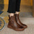 Ankle Boots – stilvolle braune Damen Ankle Boots aus Kunst mit Schnallen-Detail