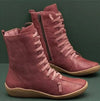 Damen Stiefeletten aus Kunst – trendige Schnür-Winterschuhe