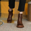 Ankle Boots – stilvolle braune Damen Ankle Boots aus Kunst mit Schnallen-Detail