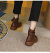 Ankle Boots – stilvolle braune Damen Ankle Boots aus Kunst mit Schnallen-Detail