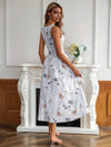 Blumiger sommerkleid - weisses midi-kleid für damen