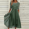 Elegante midi-kleid - filigrane spitzen abendrobe