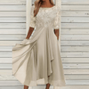 Elegante midi-kleid - filigrane spitzen abendrobe