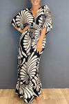 Vintage jumpsuit mit blumenmuster - stilvolles weitbein-design für frauen