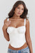 Damen weisses korsett-top - detaillierte bluse mit spitzenbesatz