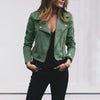 Damen bikerjacke - schicke, figurbetonte grüne jacke