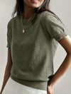 Lässiger kurzarm-jumper – gemütlicher damen stricktop