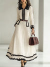 Strick-midi-kleid - zeitloses damenkleid mit gürtel