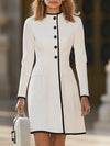 Maßgeschneidetes hemdblusenkleid - eleganter mittellanger klassiker für damen