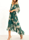Blumenkleider maxi - anmutige grüne damen sommerkleid